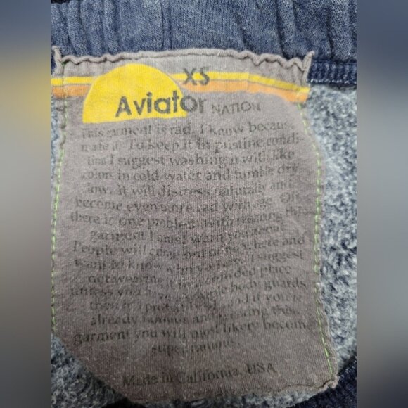 Aviator Nation 5 Stripe Sweatpants Heather Navy Neon Rainbow Size XS - Picture 7 of 13